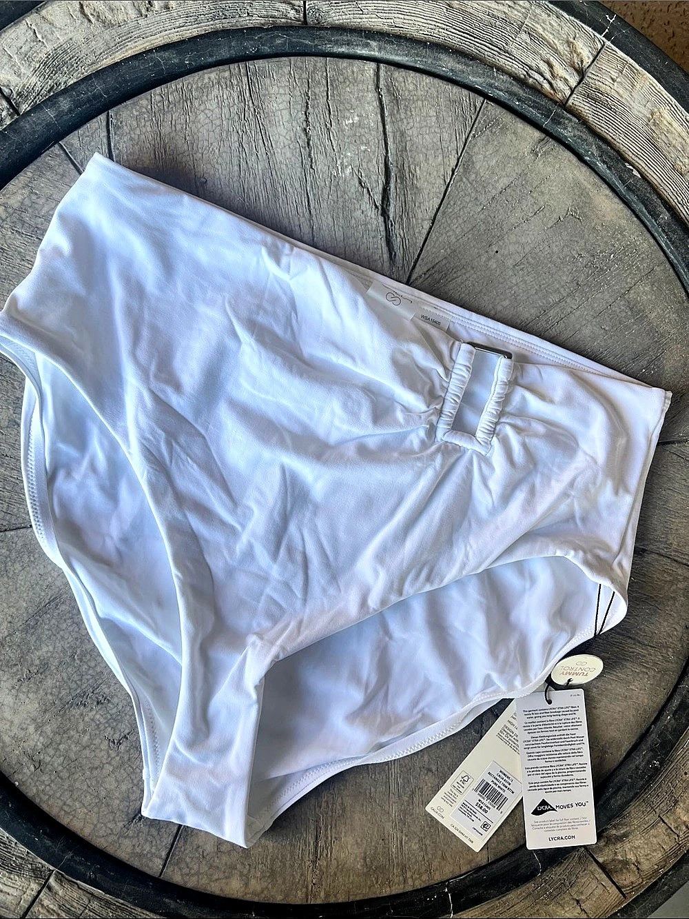 Calia  Seamless High Waist Bikini Bottom High Waist Bikini Bottom in White Size